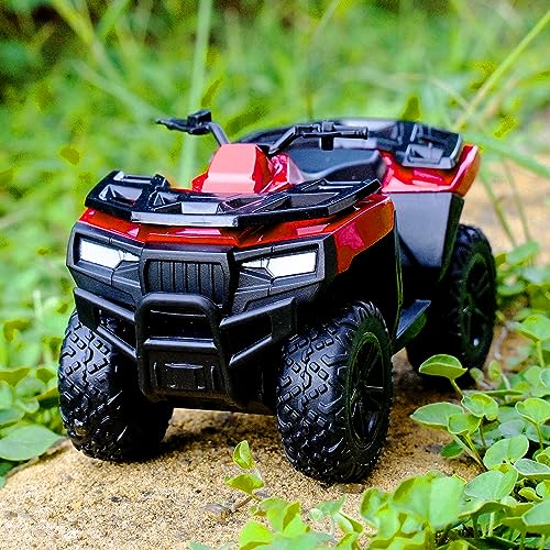 RMZ City 1:36 Diecast ATV Pull-Back Toy Car - Red, Zinc Alloy, Rubber Tires, Gift for Kids