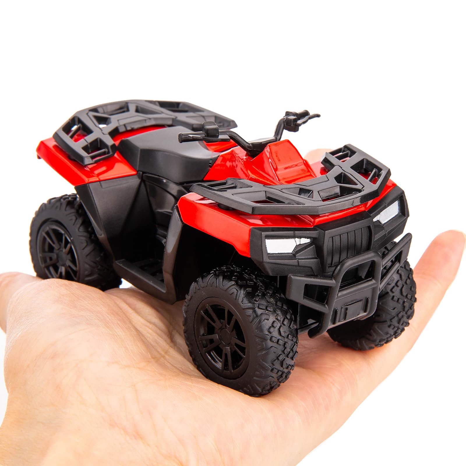 RMZ City 1:36 Diecast ATV Pull-Back Toy Car - Red, Zinc Alloy, Rubber Tires, Gift for Kids