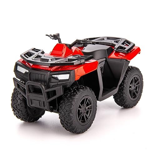 RMZ City 1:36 Diecast ATV Pull-Back Toy Car - Red, Zinc Alloy, Rubber Tires, Gift for Kids