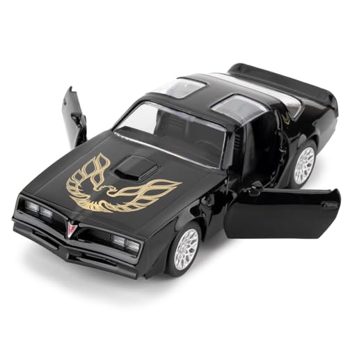 RMZ City 1:36 Pontiac Firebird Trans Am Diecast Pull Back Car - Black, Opening Doors, Ages 3+