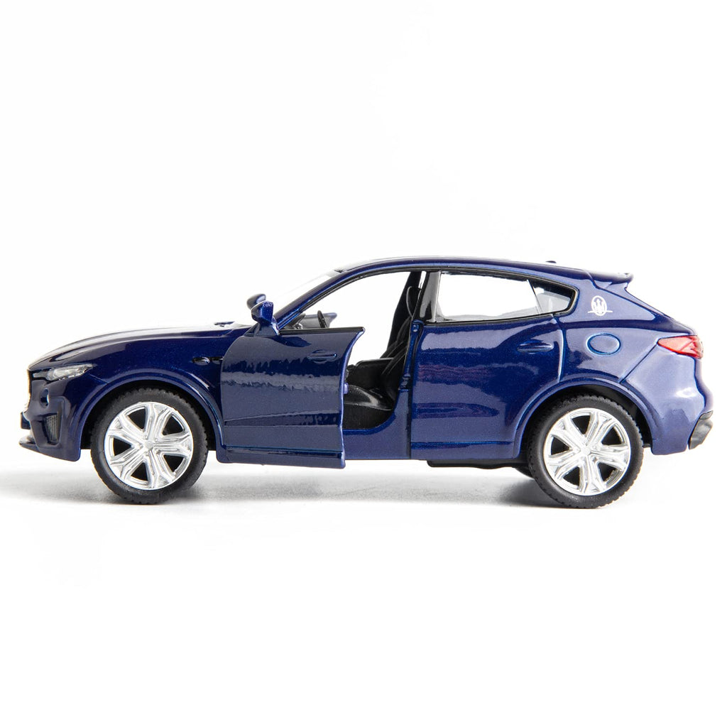RMZ City 1:36 Scale Maserati Levante Diecast Car - Blue Pullback Toy with Opening Doors