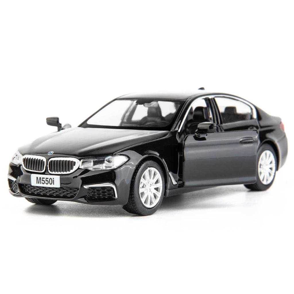 RMZ City BMW M550i 1:36 Diecast Car – Pull-Back Toy with Opening Doors, Black