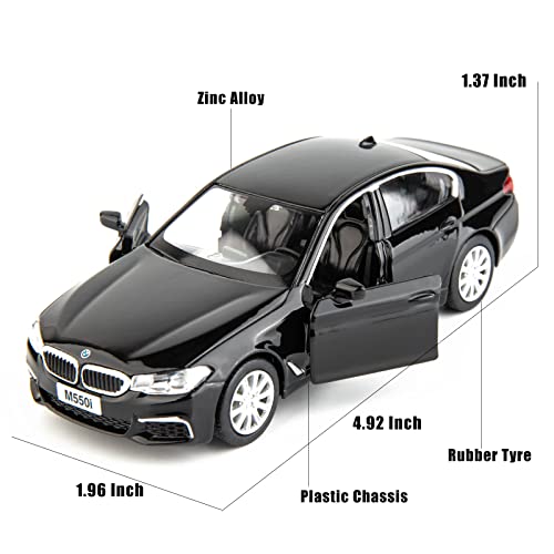 RMZ City BMW M550i 1:36 Diecast Car – Pull-Back Toy with Opening Doors, Black