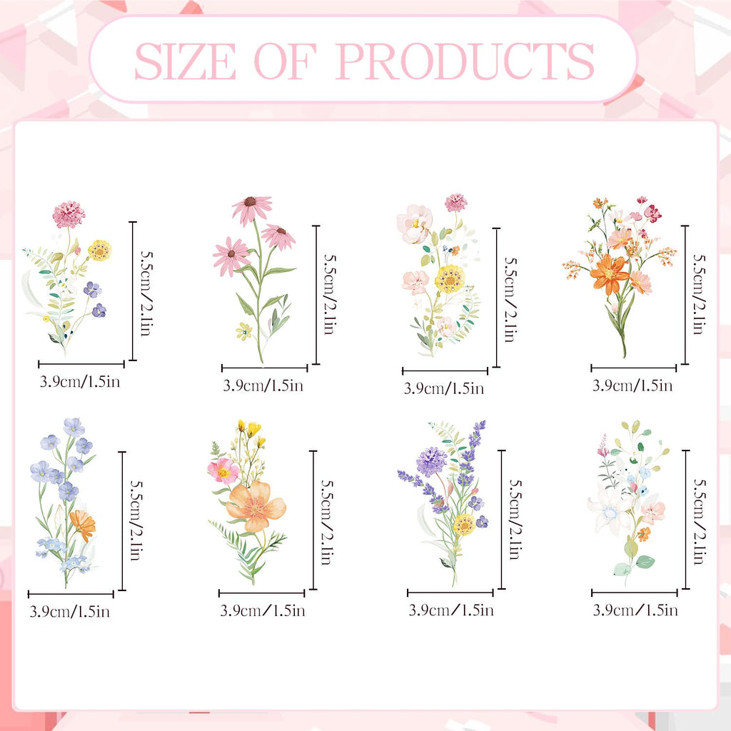 Rngmsi 40-Piece Wildflower Cupcake Toppers for Baby Shower & Birthday Parties - No-DIY Pre-Assembled Garden Floral Decorations