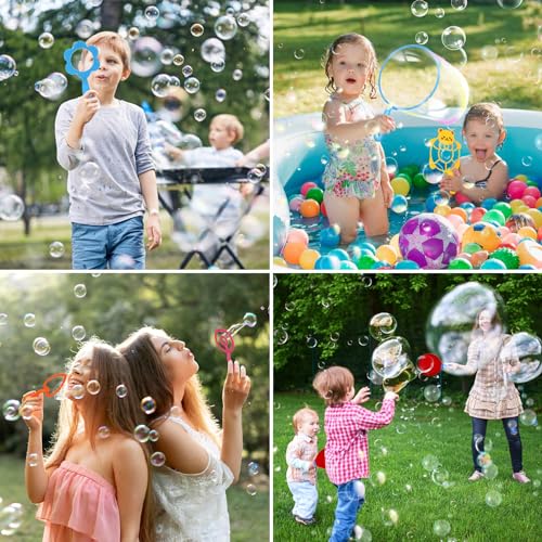 Roberly 17-Piece Big Bubble Wands Set with Soft Rackets and Trays for Outdoor Fun