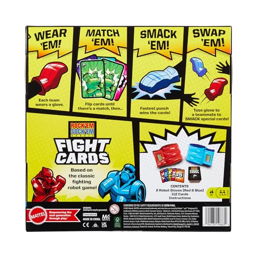 Rock ‘Em Sock ‘Em Robots Fight Cards Card Game – Team Party Game with Boxing Gloves