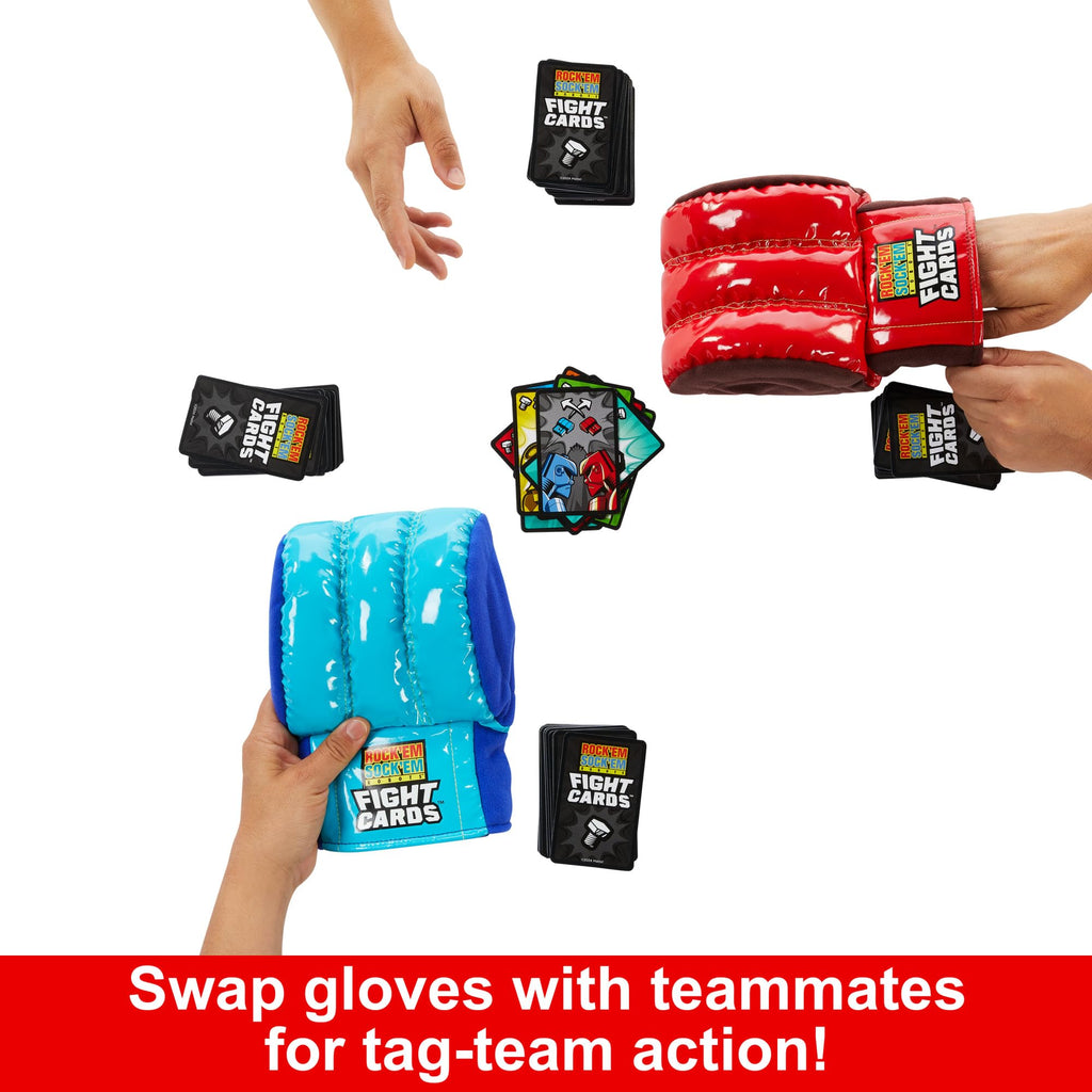 Rock ‘Em Sock ‘Em Robots Fight Cards Card Game – Team Party Game with Boxing Gloves