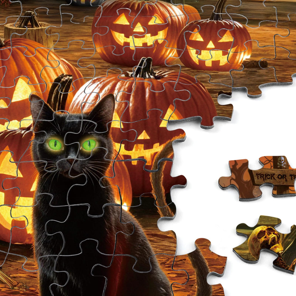 Rocorose 1000-Piece Halloween Jigsaw Puzzle – Haunted Mansion & Jack-o'-Lanterns