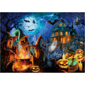 Rocorose 1000 Piece Halloween Jigsaw Puzzle – Witches, Skeletons & Haunted House Scene, 27.6" x 19.7" for Adults