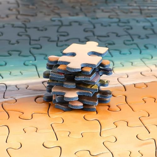 Rocorose 1000 Piece Lighthouse Coast Jigsaw Puzzle for Adults - Beach Sunrise Scene with Bonus Poster