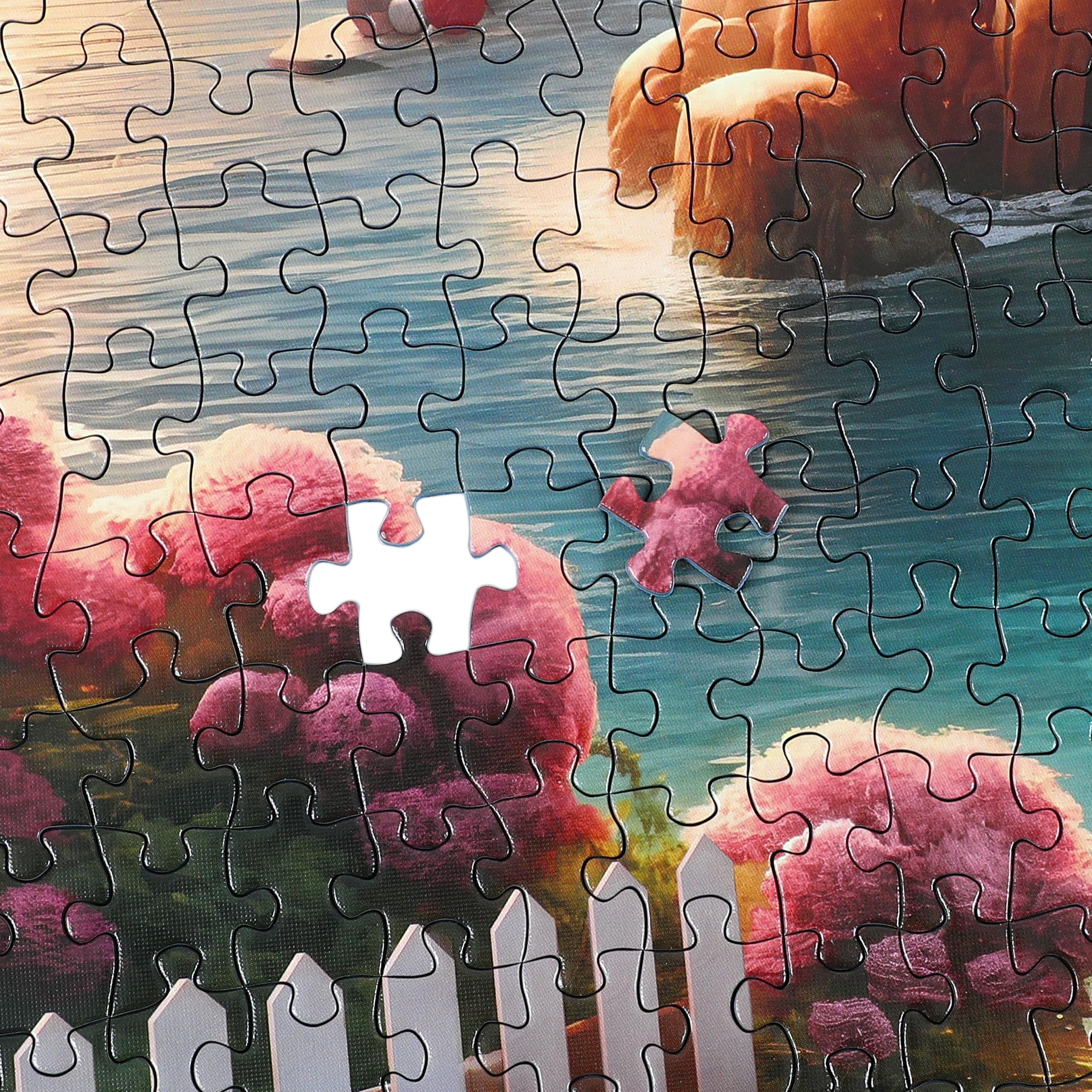 Rocorose 1000 Piece Lighthouse Coast Jigsaw Puzzle for Adults - Beach Sunrise Scene with Bonus Poster