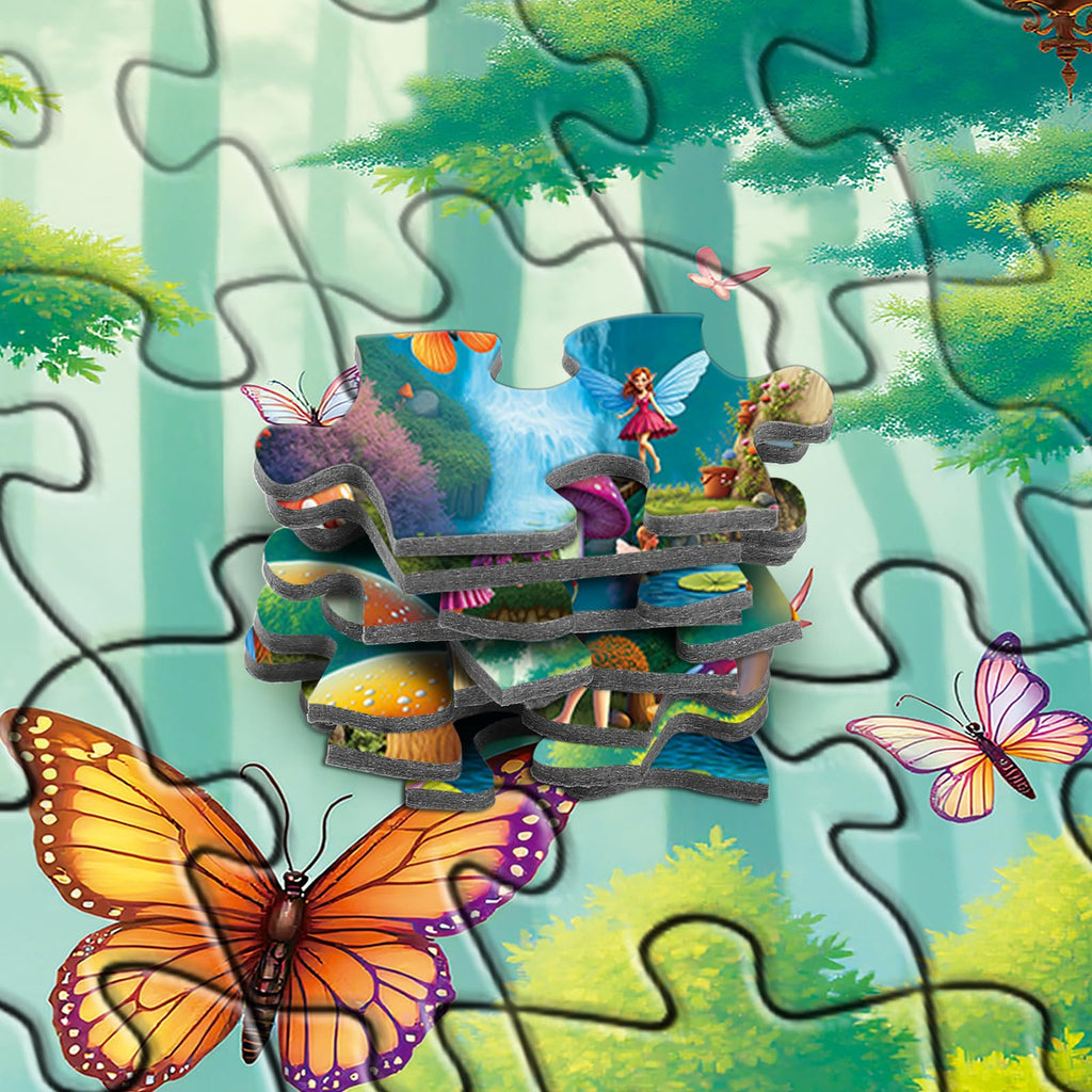 Rocorose 500-Piece Mushroom House Jigsaw Puzzle – Fairy Village Scene, 20 x 14.2 Inches