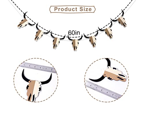 Rodeo Bull Skull Banner - 7-Piece Western Cowboy Birthday Decoration