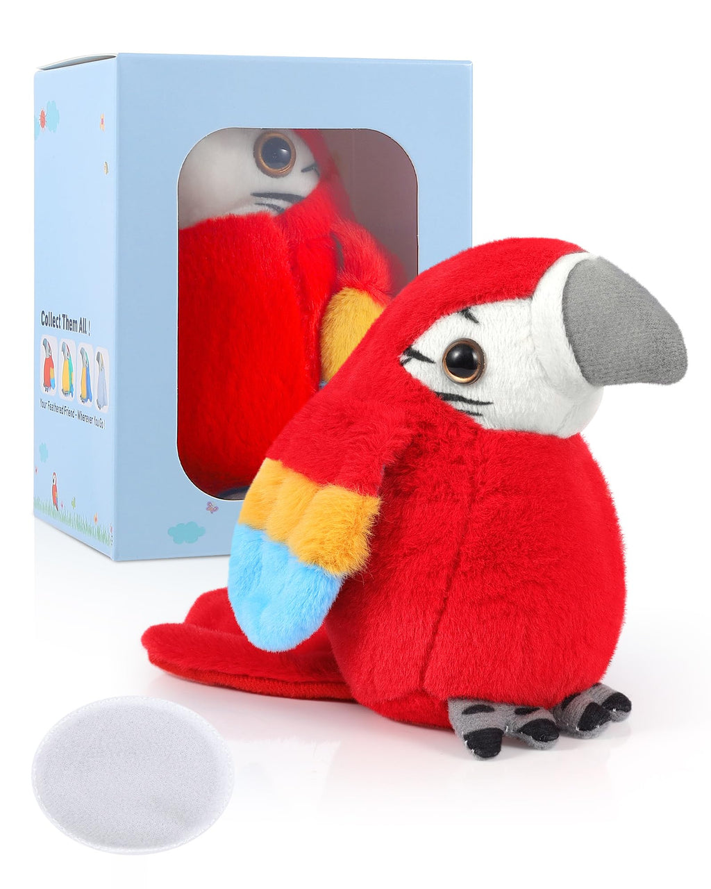 Roicaholy Magnetic Shoulder Parrot Plush – 5-Inch Stuffed Bird Pirate Costume Accessory for Halloween