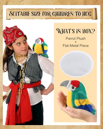 Roicaholy Magnetic Shoulder Plush Parrot – 5-Inch Pirate Costume Accessory for Halloween & Cosplay