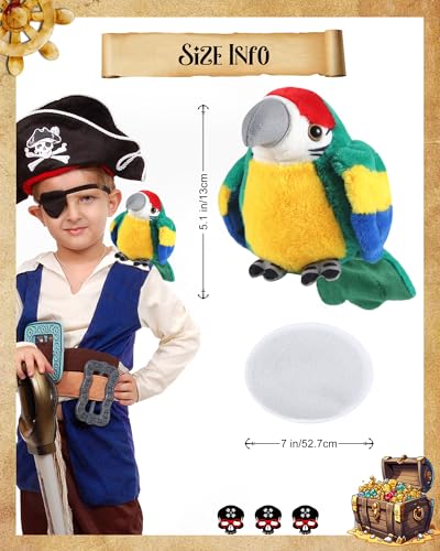 Roicaholy Magnetic Shoulder Plush Parrot – 5-Inch Pirate Costume Accessory for Halloween & Cosplay