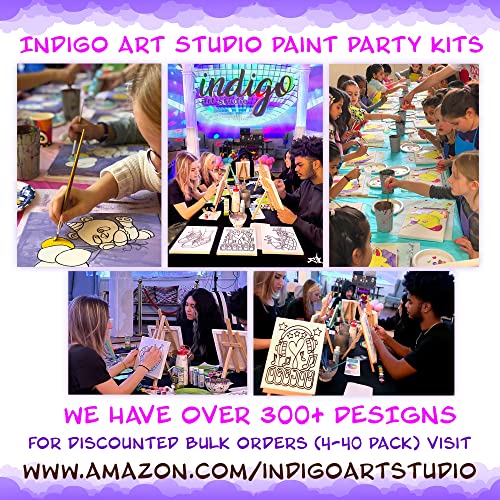 Roller Skates Pre-Drawn Canvas Painting Kit – 8x10 Stretched Canvas for Sip and Paint Parties – INDIGO ART STUDIO