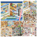 Ronlor 10 Sets 3D Sticker Scene Book for Adults - DIY Shelf Organizing Stickers with Tweezers, Colorful PET Scenes (Style 11)