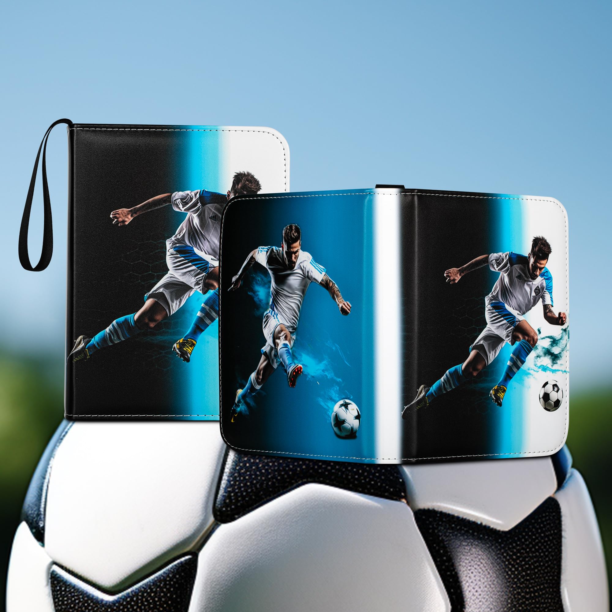 RONMONG Soccer Card Binder 2025-2026 - 440-Pocket PU Leather Album with Sleeves for Trading Cards, Gift for Collectors