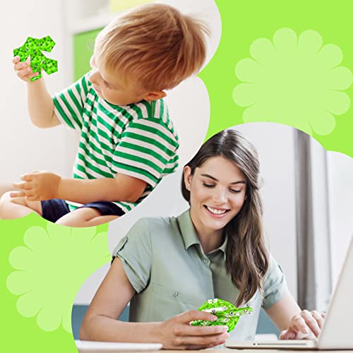 RoomyRoc Magnetic Fidget Sphere - 12 Crystal Bright Green Pentagon Magnets - Stress Relief Desk Toy