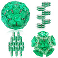 RoomyRoc Magnetic Fidget Sphere - 12 Pentagonal Magnets - Crystal Green - Stress Relief Desk Toy