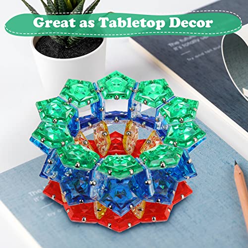 RoomyRoc Magnetic Fidget Sphere - 12 Pentagonal Magnets - Crystal Green - Stress Relief Desk Toy