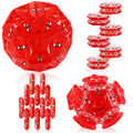 RoomyRoc Magnetic Fidget Sphere – 12 Pentagonal Magnets – Crystal Red – Stress Relief Toy