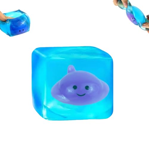 Ropuptl Glow-in-the-Dark Squishy Ball – Manta Ray Blue Sensory Fidget Toy with Ocean Animals
