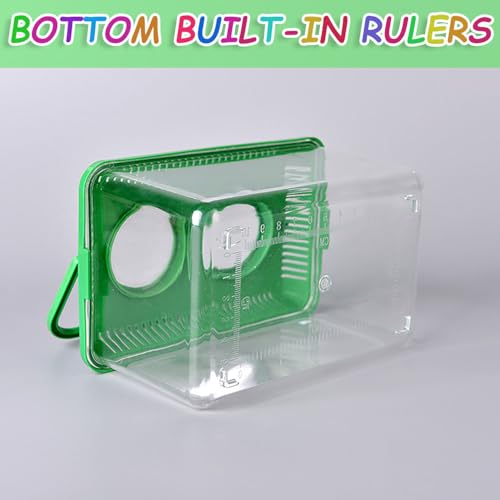 RORANIC Bug Catcher Kit for Kids - Educational Bugnoculars with 5x Magnifier, Tweezers, Ruler - Green