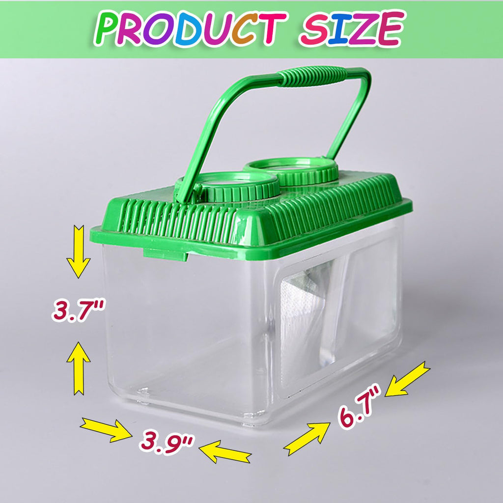 RORANIC Bug Catcher Kit for Kids - Educational Bugnoculars with 5x Magnifier, Tweezers, Ruler - Green