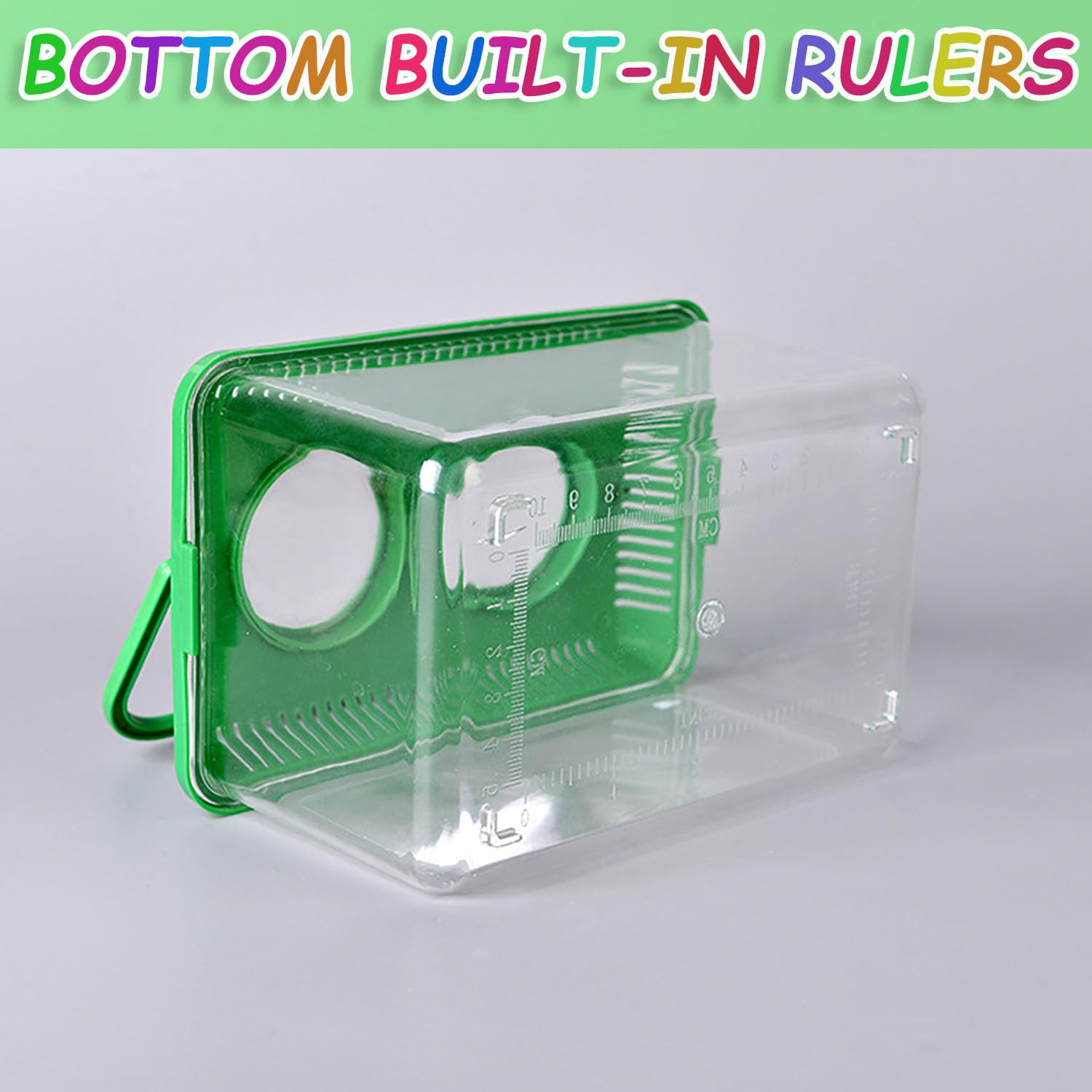 RORANIC Bug Catcher Kit for Kids - Educational Bugnoculars with 5x Magnifier, Tweezers, Ruler - Green