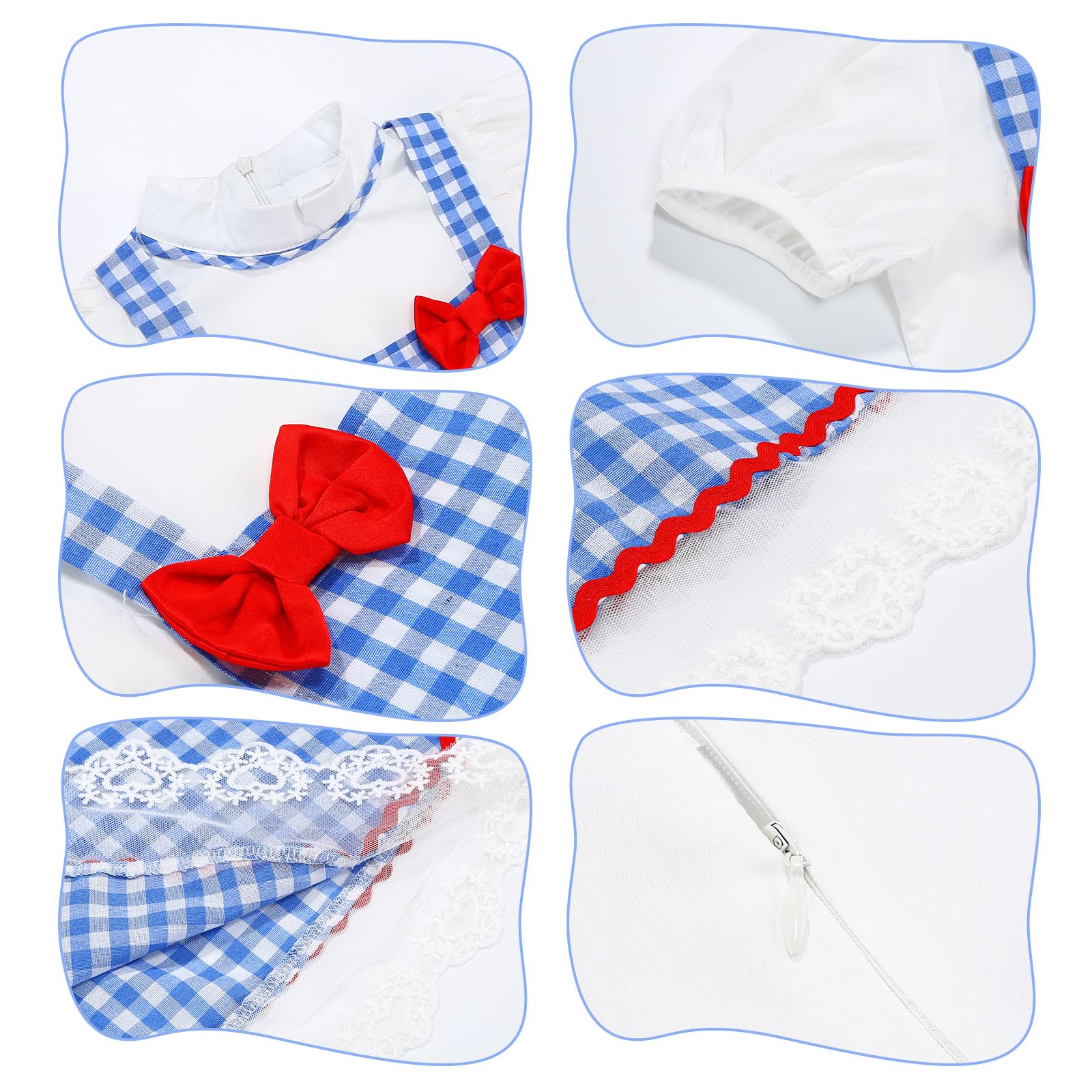 ROSADAGE Blue Plaid Girls Costume for Halloween, Cosplay, and Dress-Up