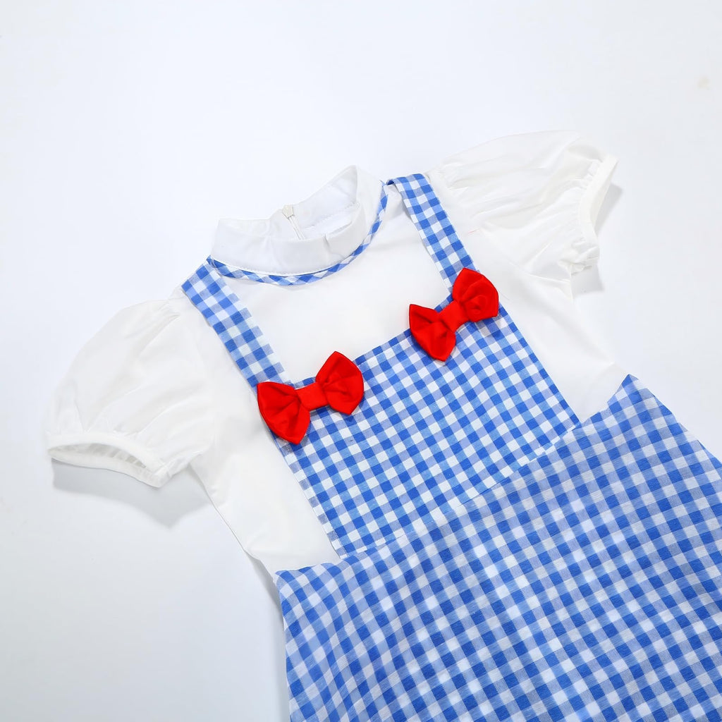 ROSADAGE Blue Plaid Girls Costume for Halloween, Cosplay, and Dress-Up