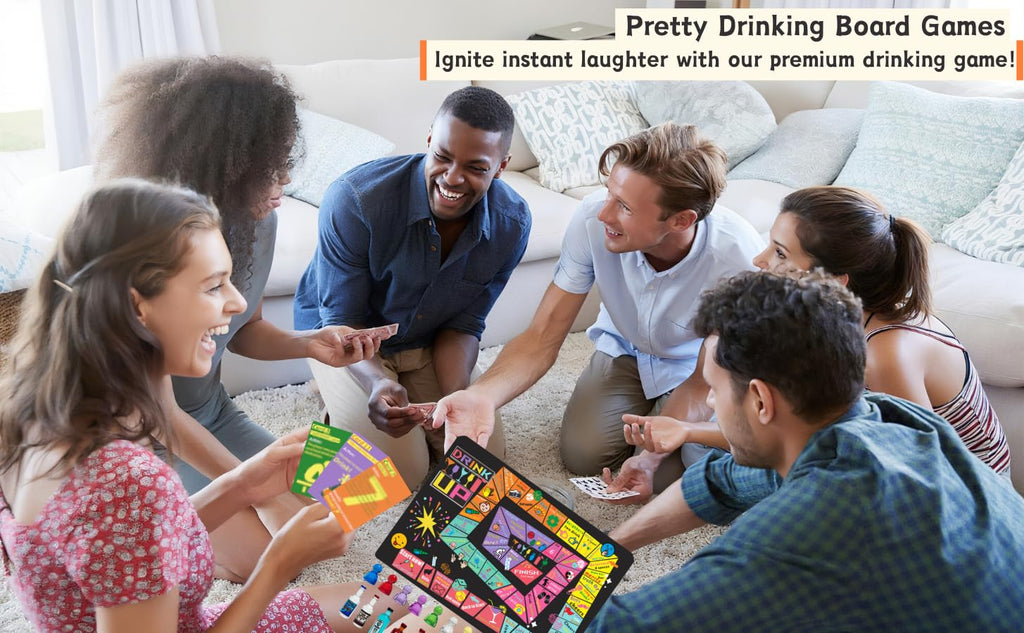 Rosafinal Drinking Board Game – Large Rubber Mat, 52 Cards, Mini Bottles – Fun Party Game for Adults 21+