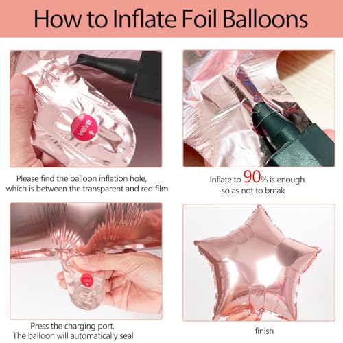 Rose Gold 17th Birthday Decorations Kit for Girls - VBEOLLOV 40-Inch Number 17 Foil Balloon, Banner, Butterfly & Balloon Set