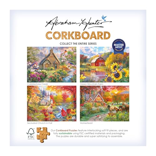 RoseArt Abraham Hunter Homestead 1000 Piece Cork Jigsaw Puzzle for Adults