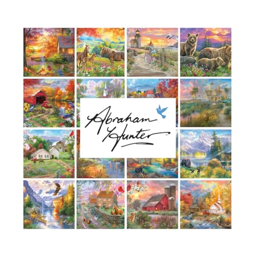 RoseArt Abraham Hunter Homestead 1000 Piece Cork Jigsaw Puzzle for Adults