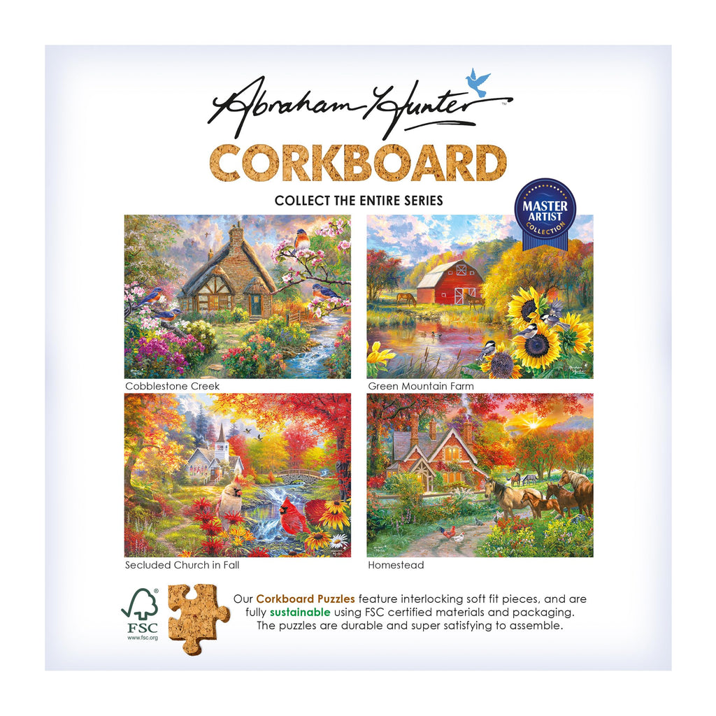 RoseArt Abraham Hunter Homestead 1000 Piece Cork Jigsaw Puzzle for Adults