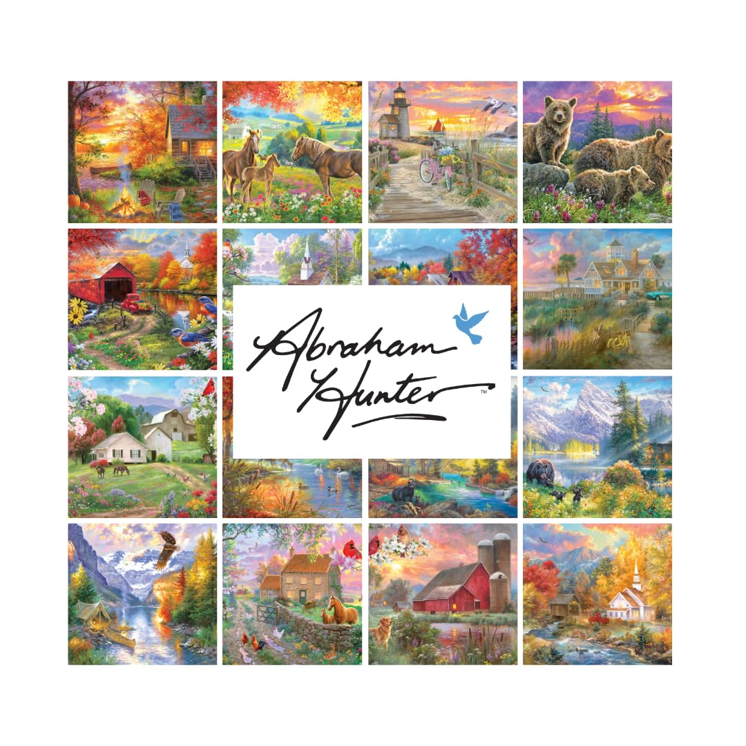 RoseArt Abraham Hunter Homestead 1000 Piece Cork Jigsaw Puzzle for Adults