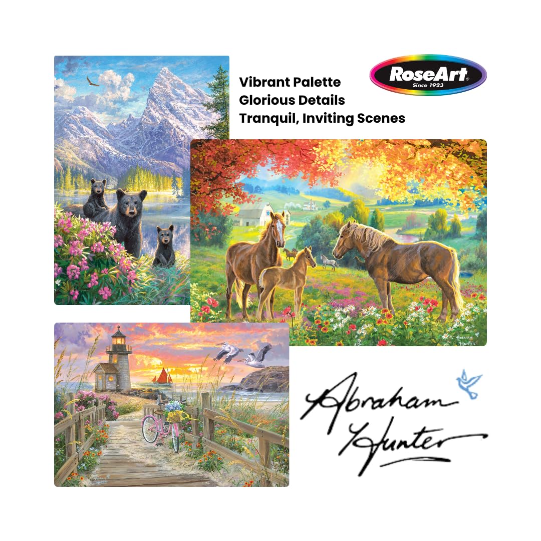RoseArt Abraham Hunter Homestead 1000 Piece Cork Jigsaw Puzzle for Adults