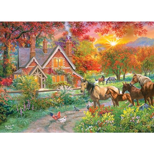 RoseArt Abraham Hunter Homestead 1000 Piece Cork Jigsaw Puzzle for Adults