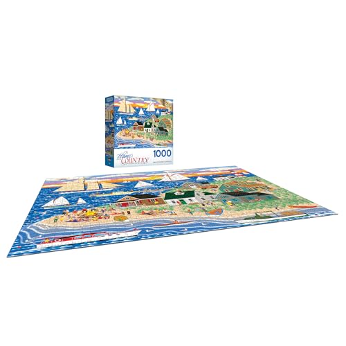RoseArt Beach Bonfire Gathering 1000-Piece Jigsaw Puzzle for Adults – Recycled Materials & Bonus Poster