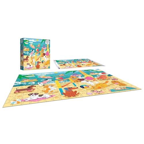 RoseArt Beach Volleyball Pups 300-Piece Jigsaw Puzzle – Dog-Themed Beach Scene, 18x24 Inches, Made in USA
