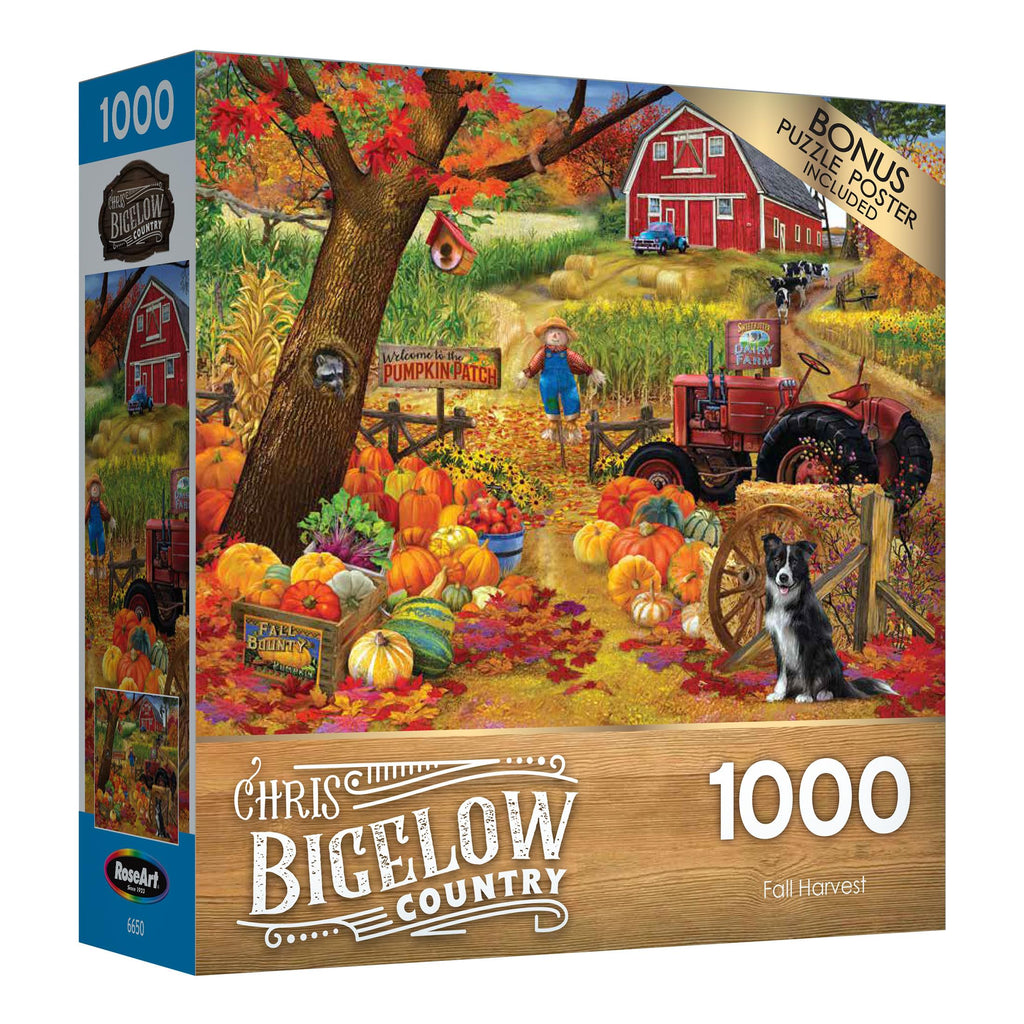 RoseArt Chris Bigelow Fall Harvest 1000 Piece Jigsaw Puzzle for Adults
