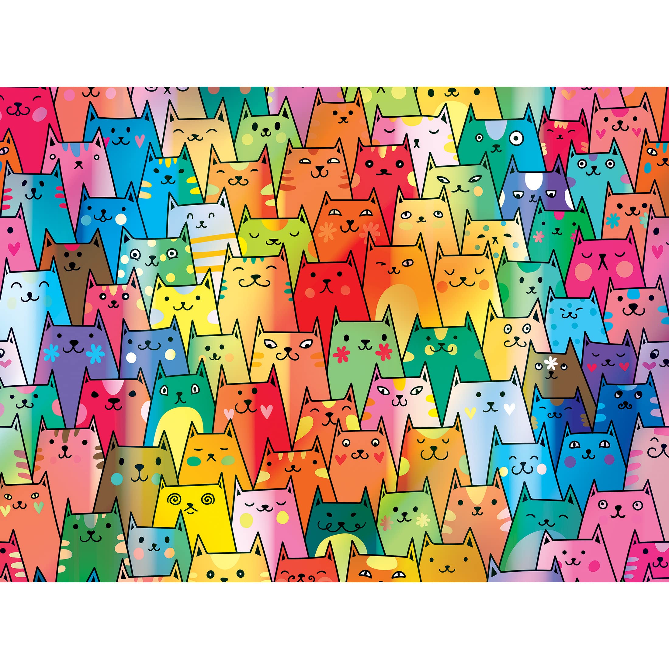 RoseArt Cute Colorful Cats 1000 Piece Jigsaw Puzzle for Adults – Premium Quality with Bonus Poster