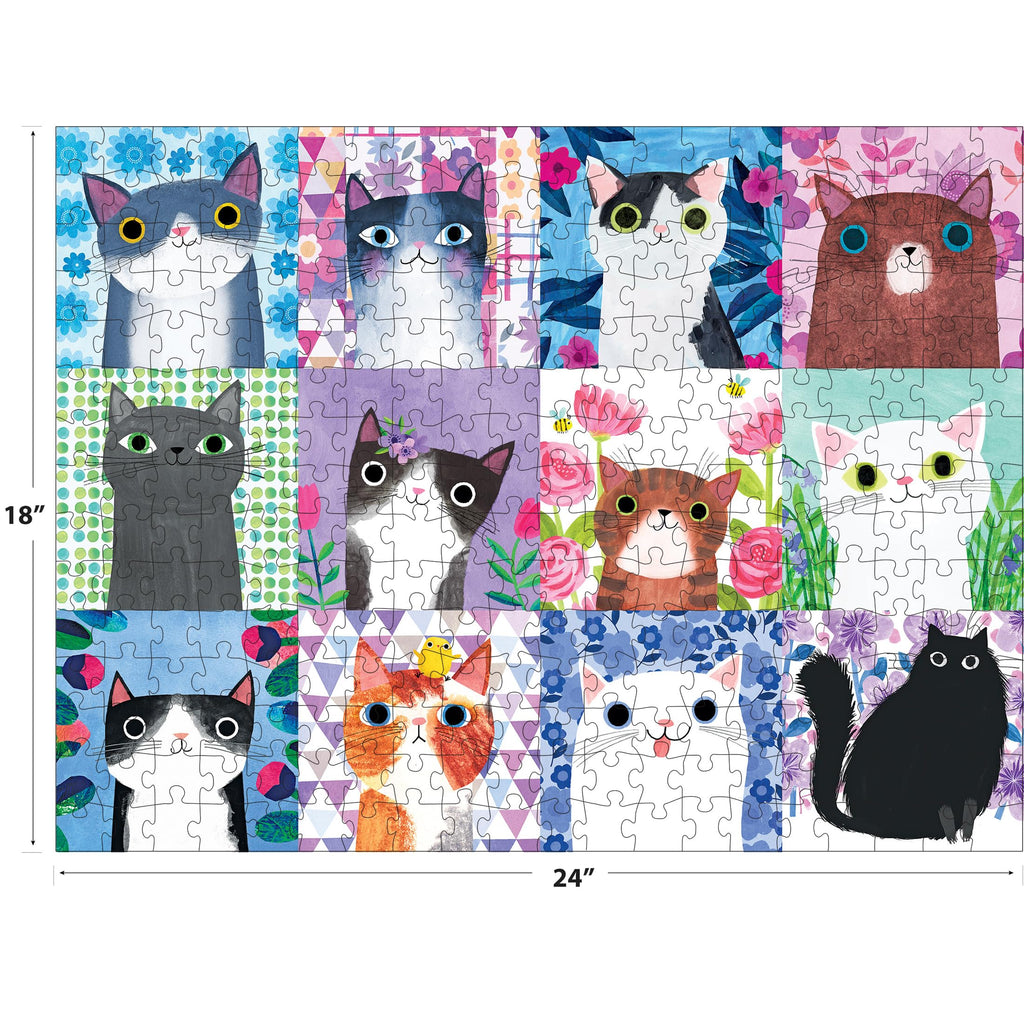 RoseArt Floral Cats 300-Piece Jigsaw Puzzle – Planet Cat Series for Adults