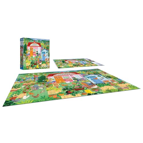 RoseArt Hobby Haven Community Garden 1000 Piece Jigsaw Puzzle – Vibrant Vegetable Garden Scene