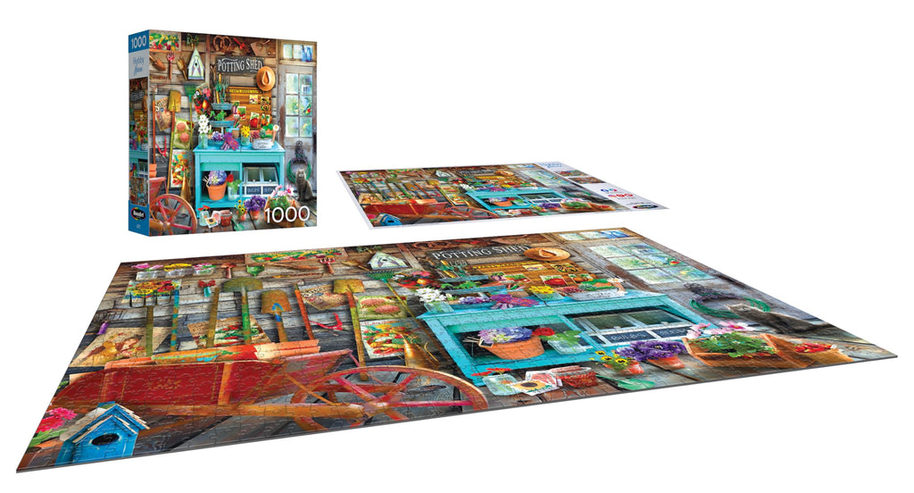 RoseArt Hobby Haven The Potting Shed 1000 Piece Jigsaw Puzzle – Gardening Scene for Adults