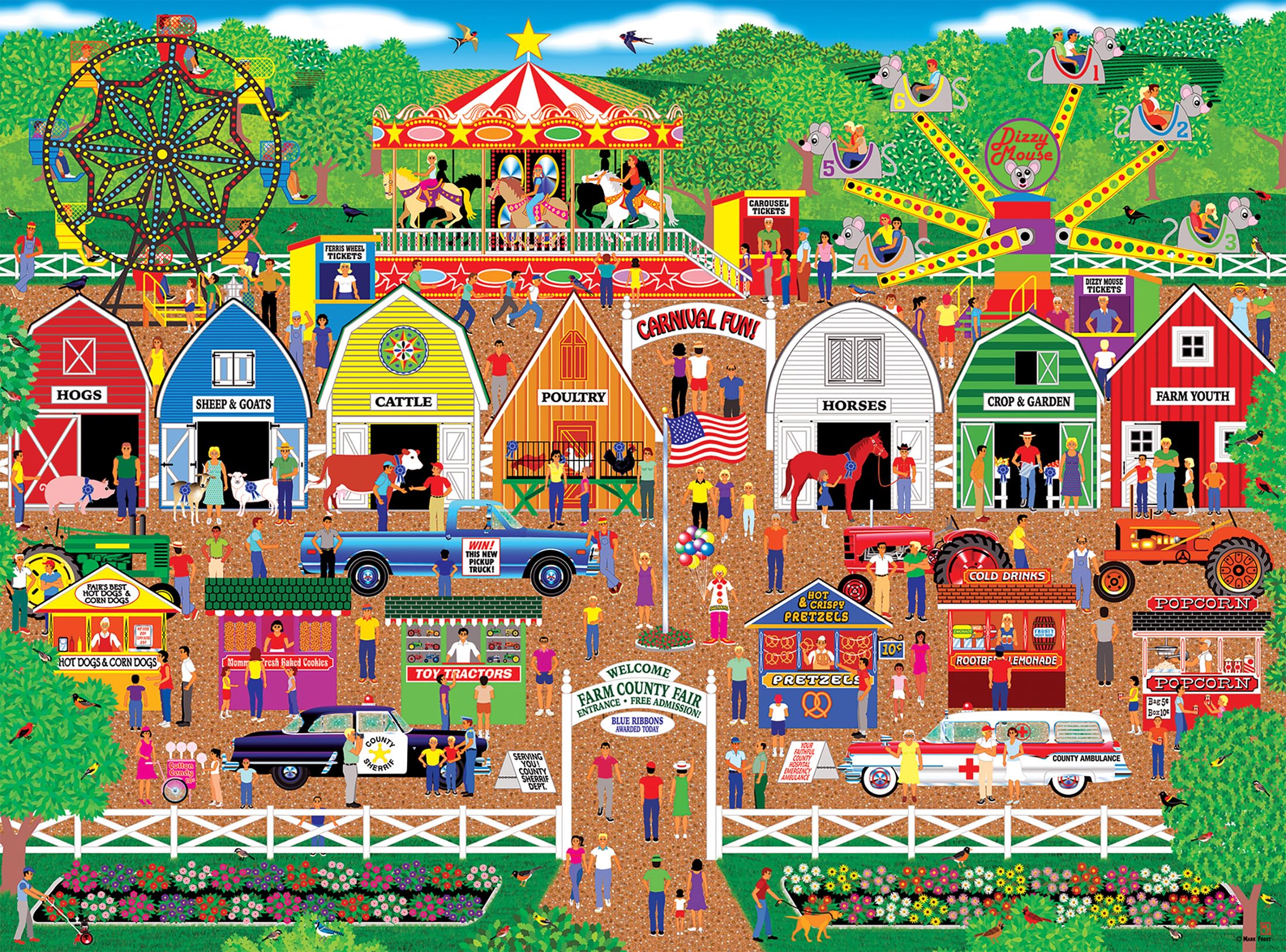 RoseArt Home Country Farm County Fair 1000-Piece Jigsaw Puzzle – 20x27 Inch