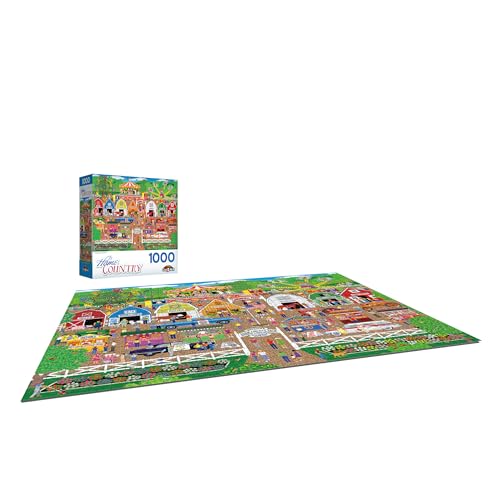 RoseArt Home Country Farm County Fair 1000-Piece Jigsaw Puzzle – 20x27 Inch